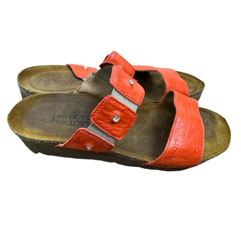 Naot 41 10-10.5 Rhinestone Wedge Double T-Strap Sandals